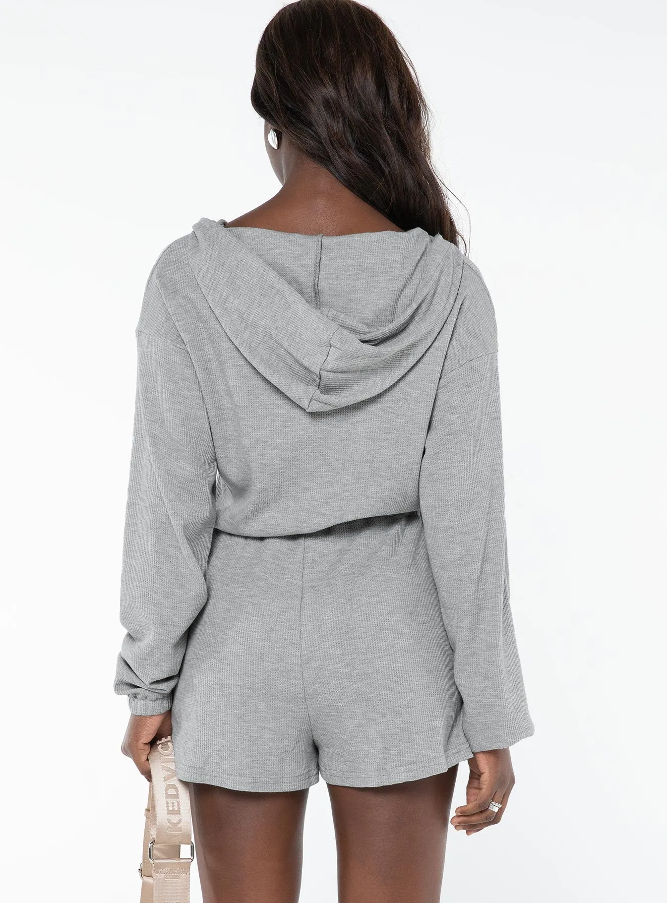 Jeanette Hooded Playsuit Grey