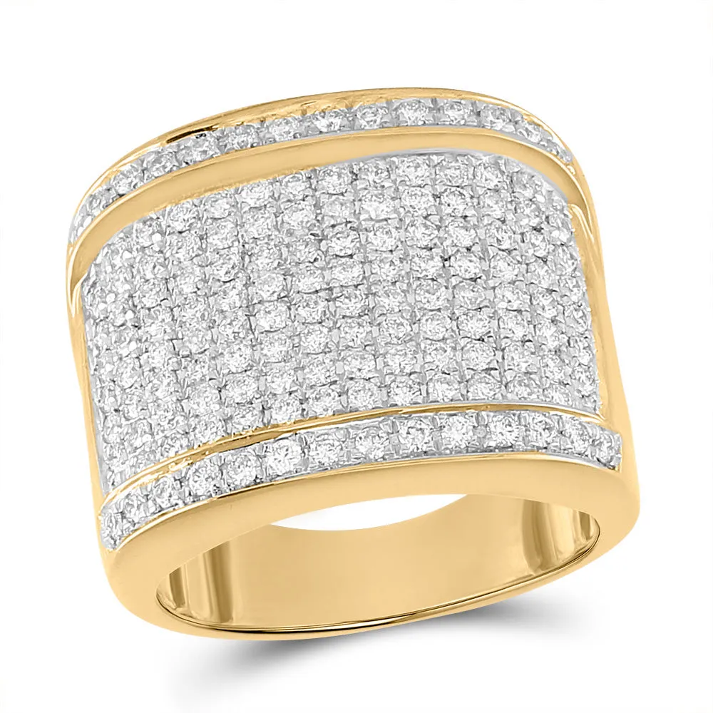 Keene Jewelers 10kt Yellow Gold Mens Round Diamond Fashion Ring 2 Cttw