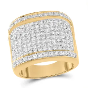 Keene Jewelers 10kt Yellow Gold Mens Round Diamond Fashion Ring 2 Cttw