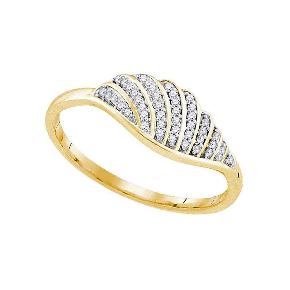 Keene Jewelers 10kt Yellow Gold Womens Round Diamond Fashion Ring 1/10 Cttw