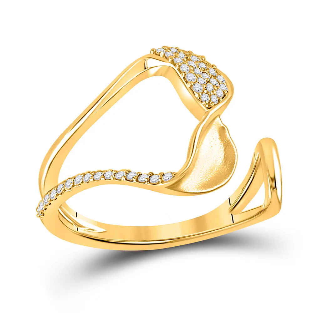 Keene Jewelers 14kt Yellow Gold Womens Round Diamond Abstract Fashion Ring 1/5 Cttw