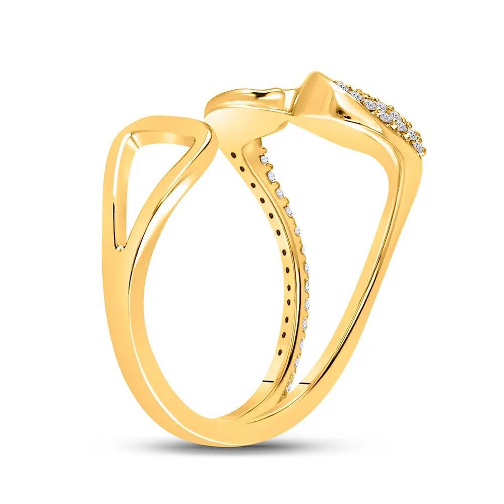 Keene Jewelers 14kt Yellow Gold Womens Round Diamond Abstract Fashion Ring 1/5 Cttw