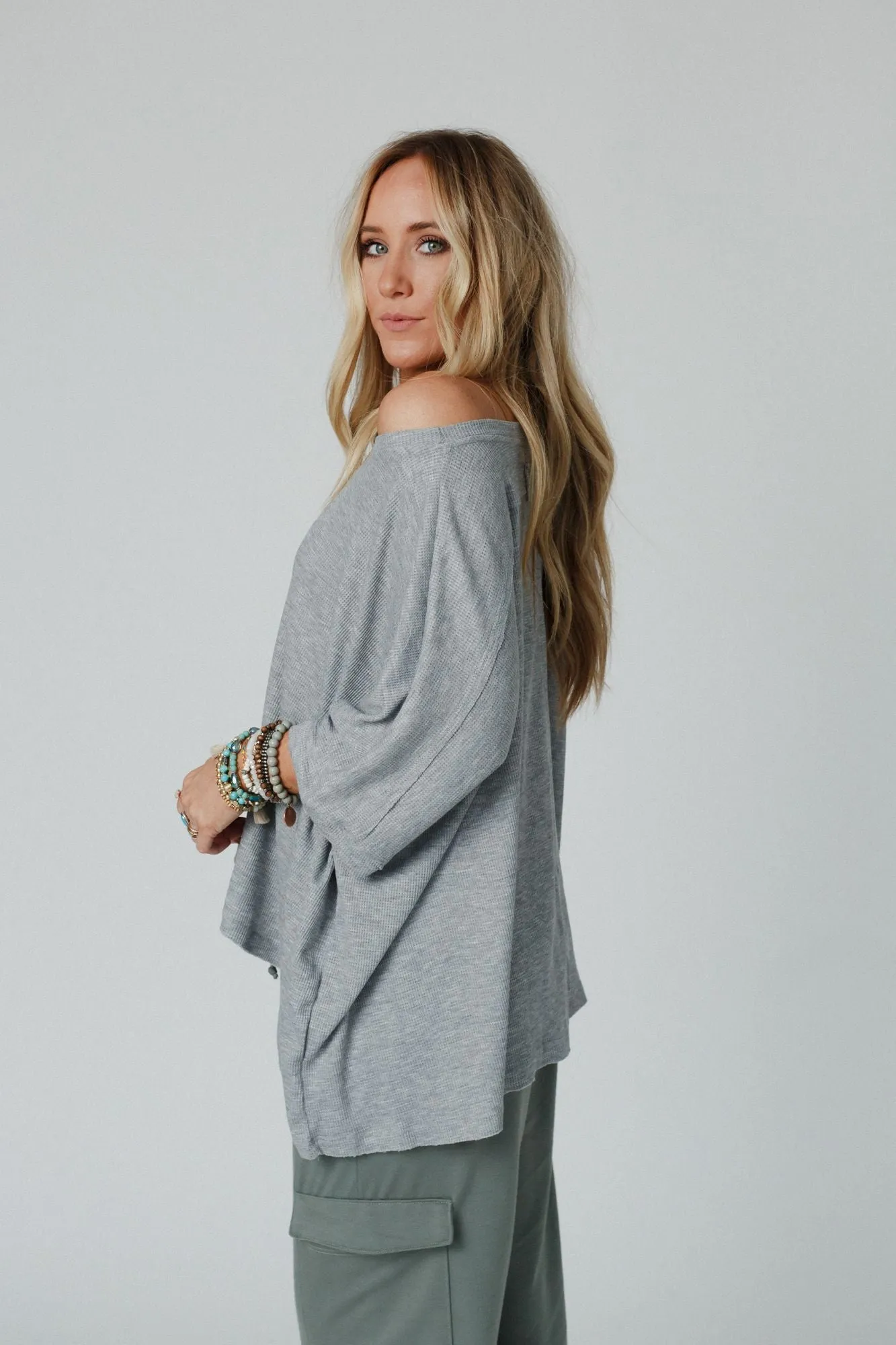 Kelsie Dolman Top- Heather Gray