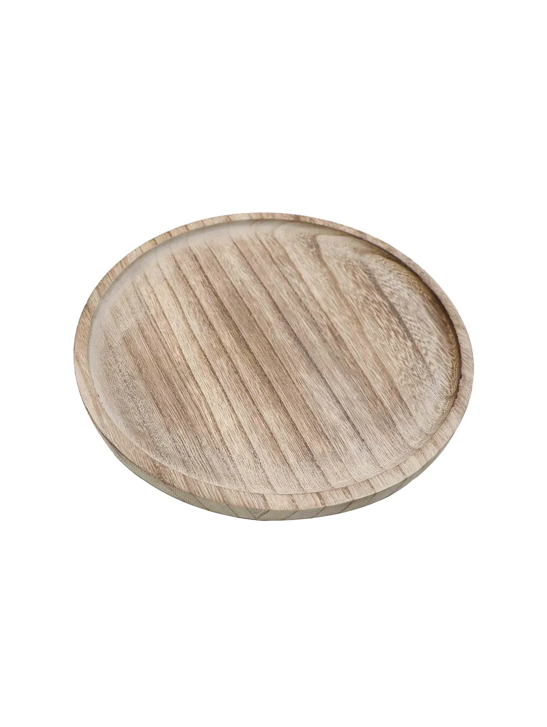 Large Round Wood Tray - Rustic