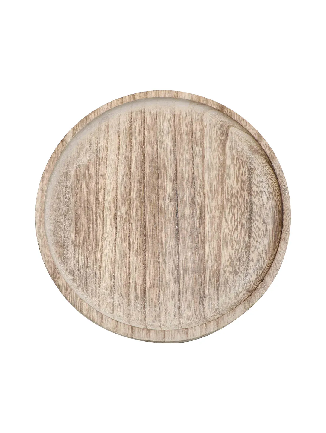 Large Round Wood Tray - Rustic