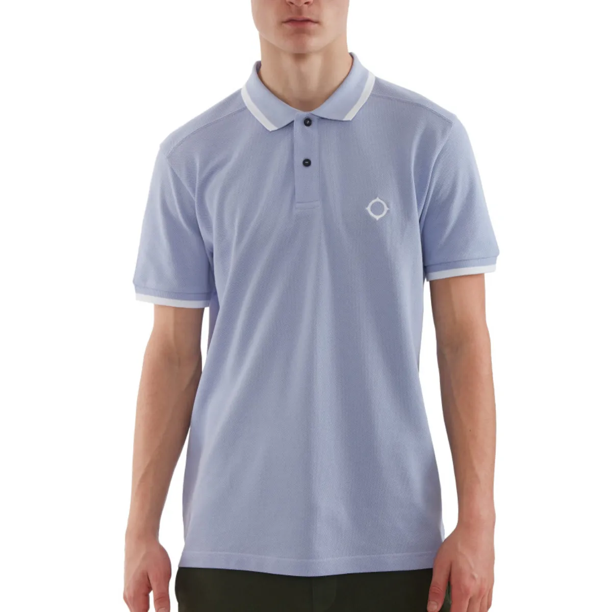 MA.STRUM - Block Tipped Polo in Lavender