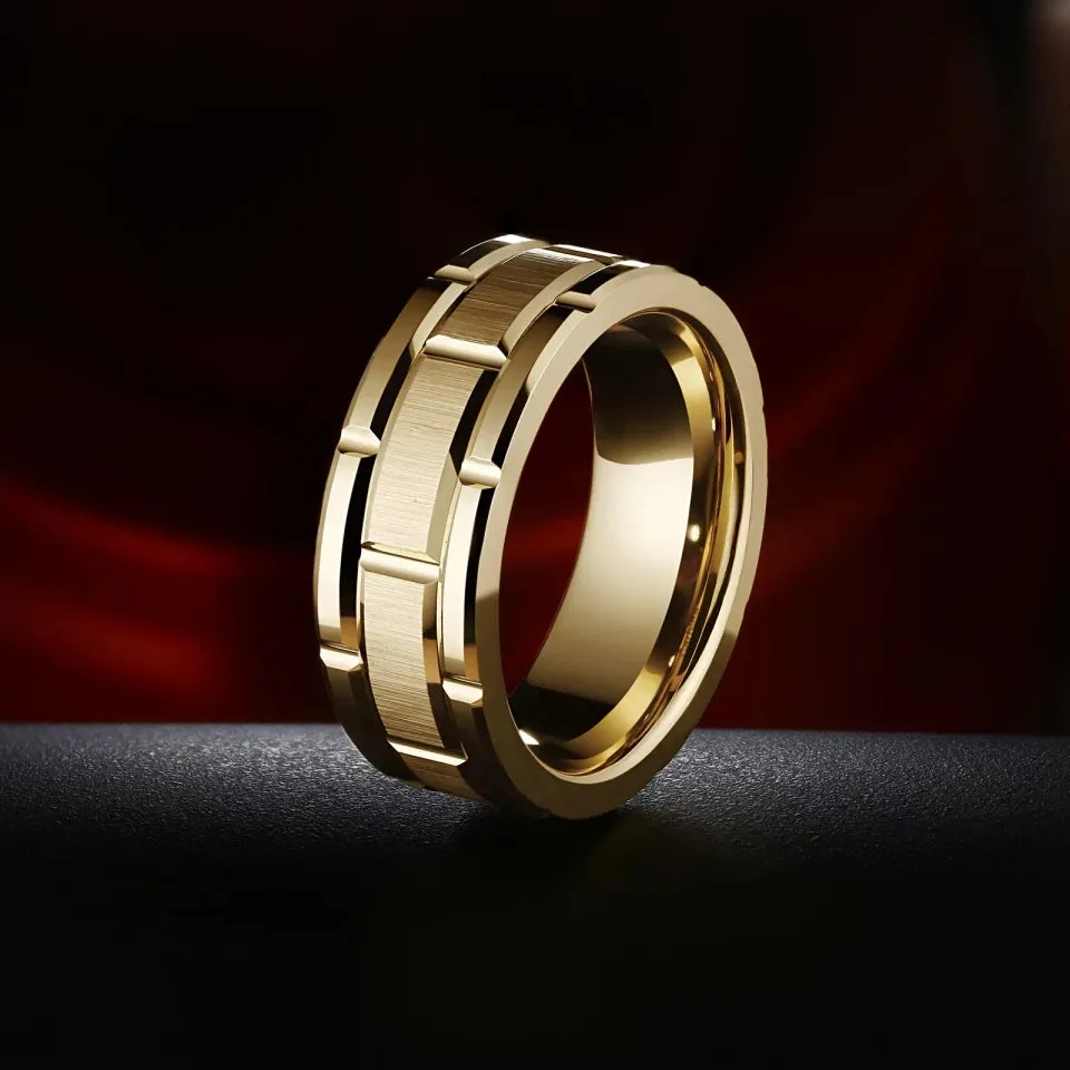 Men's Tungsten Carbide Gold Band