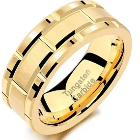 Men's Tungsten Carbide Gold Band