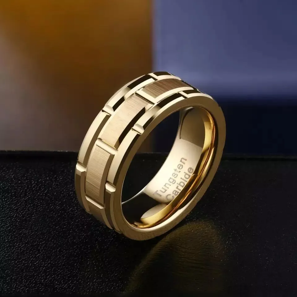 Men's Tungsten Carbide Gold Band