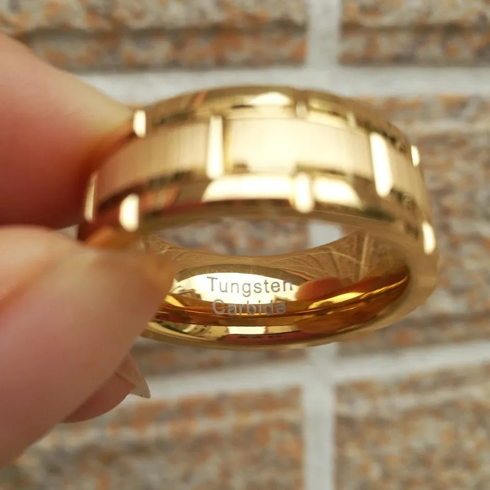 Men's Tungsten Carbide Gold Band