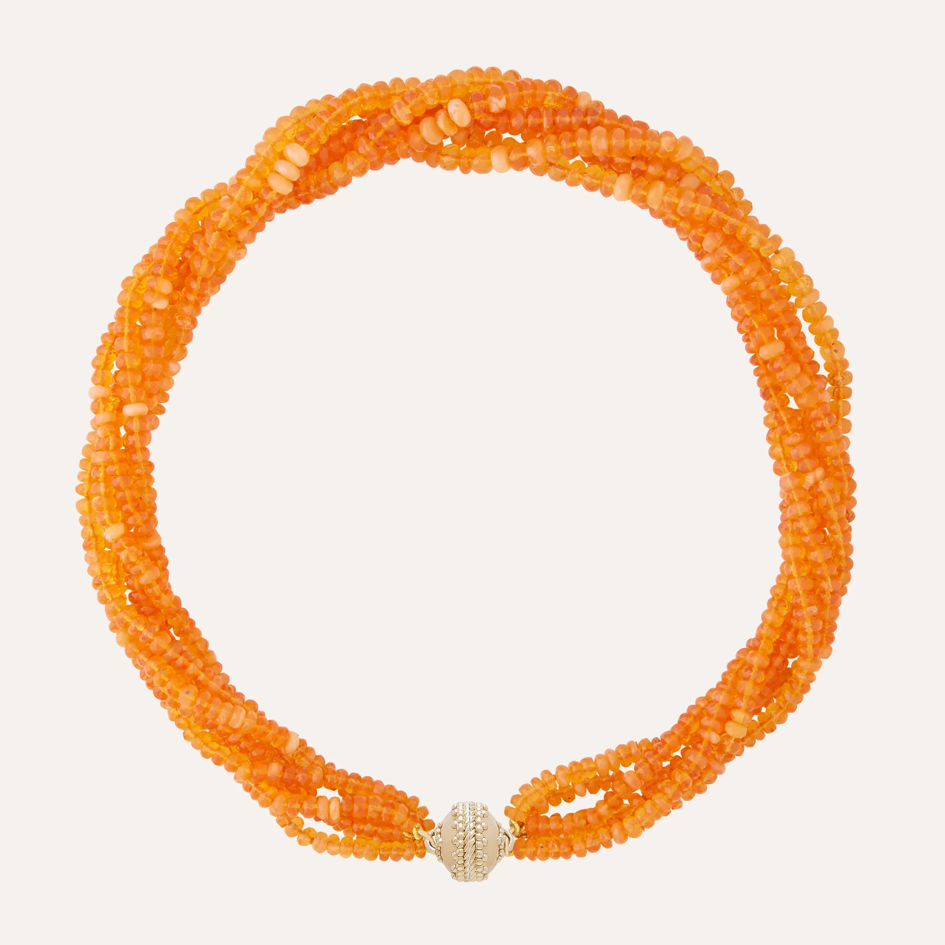 Michel Orange Fire Opal Multi-Strand Necklace