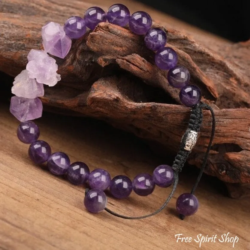 Natural Amethyst Quartz Bead Bracelet