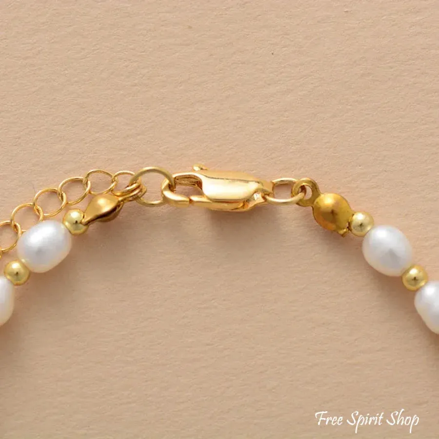 Natural Freshwater Pearl Gold Chain Bracelet