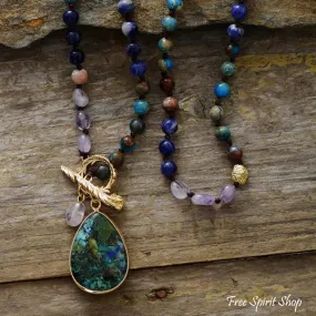 Natural Ocean Jasper & Amethyst Beaded Necklace