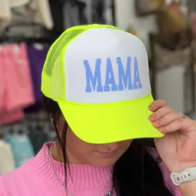 Neon Yellow Mama Trucker Hat