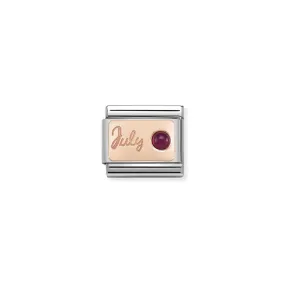 Nomination Composable Classic Link STONE of MONTH JULY RUBY in Stainless Steel & Gold 375