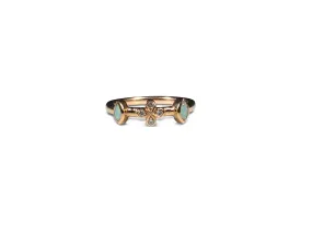 Opal and Diamond stacking ring set in 18k rose gold