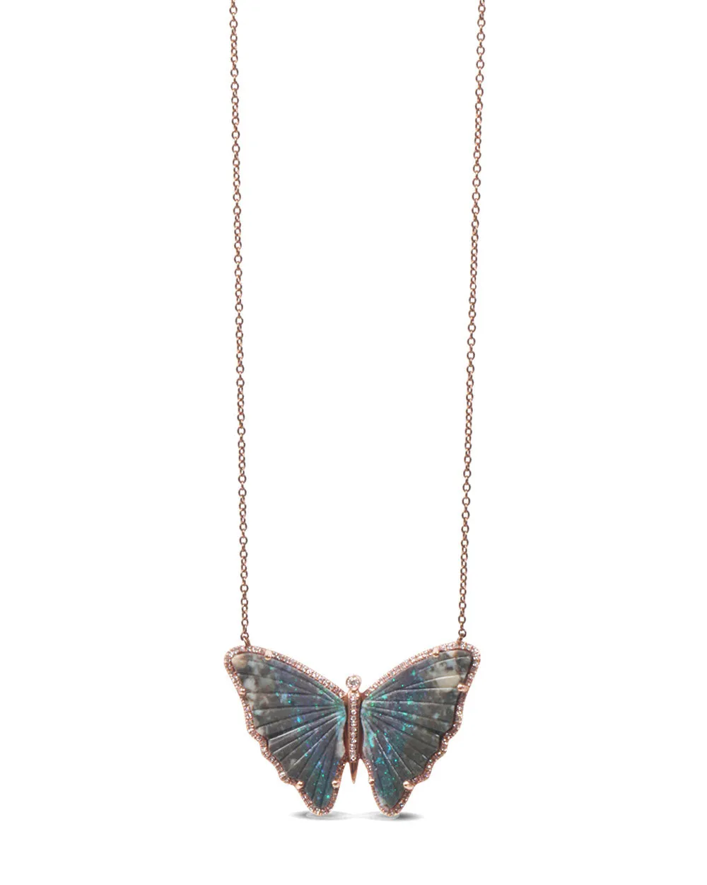 Opal Butterfly Necklace