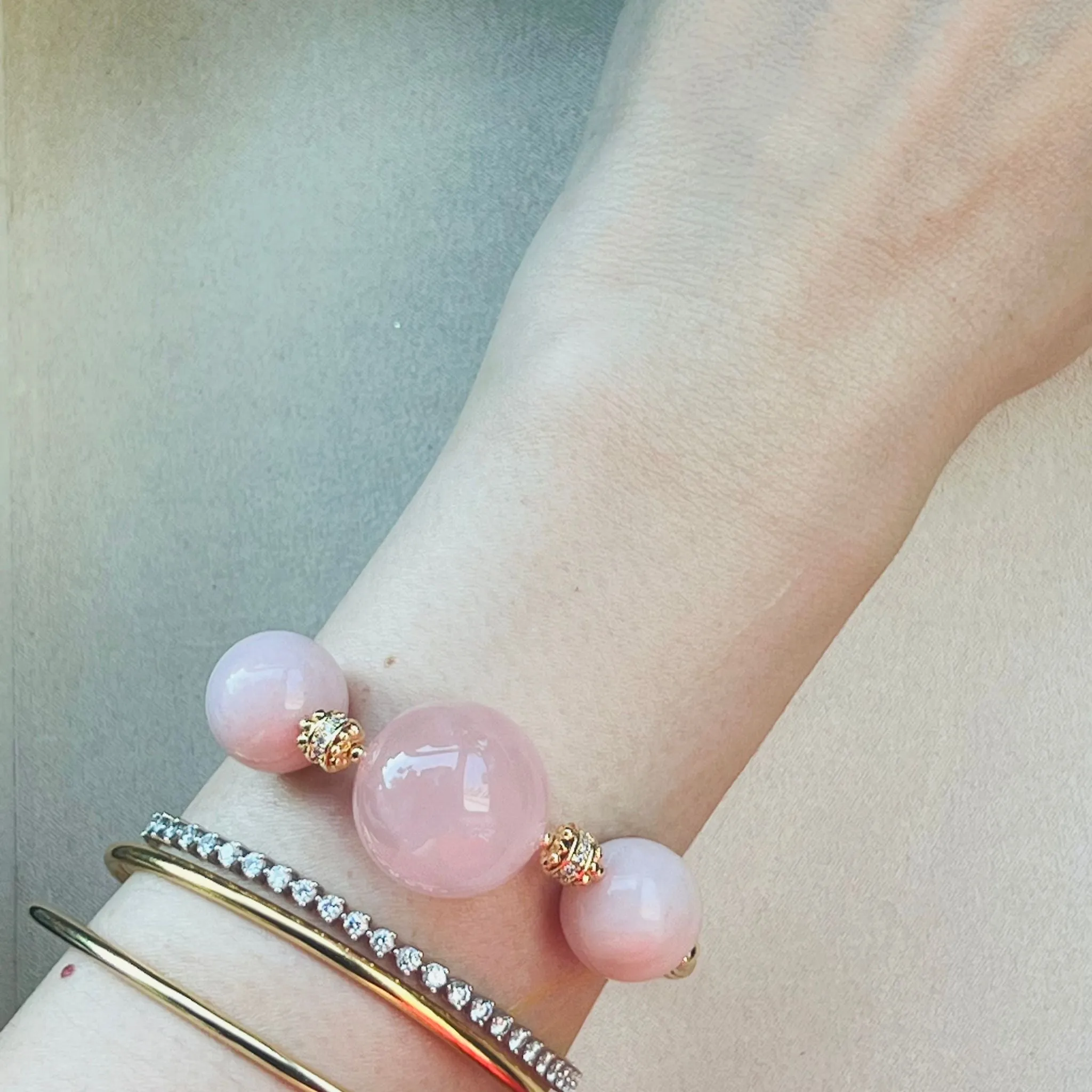 Opportunity Opal & Rose Quartz Diadem Bracelet