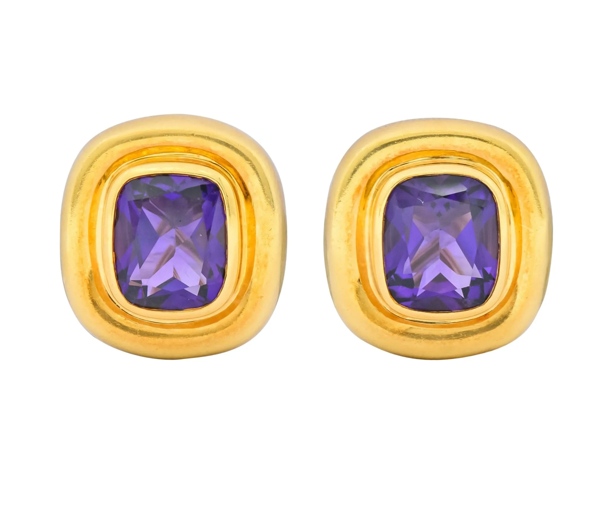 Paloma Picasso Tiffany & Co. Amethyst 18 Karat Gold Earrings Circa 1980