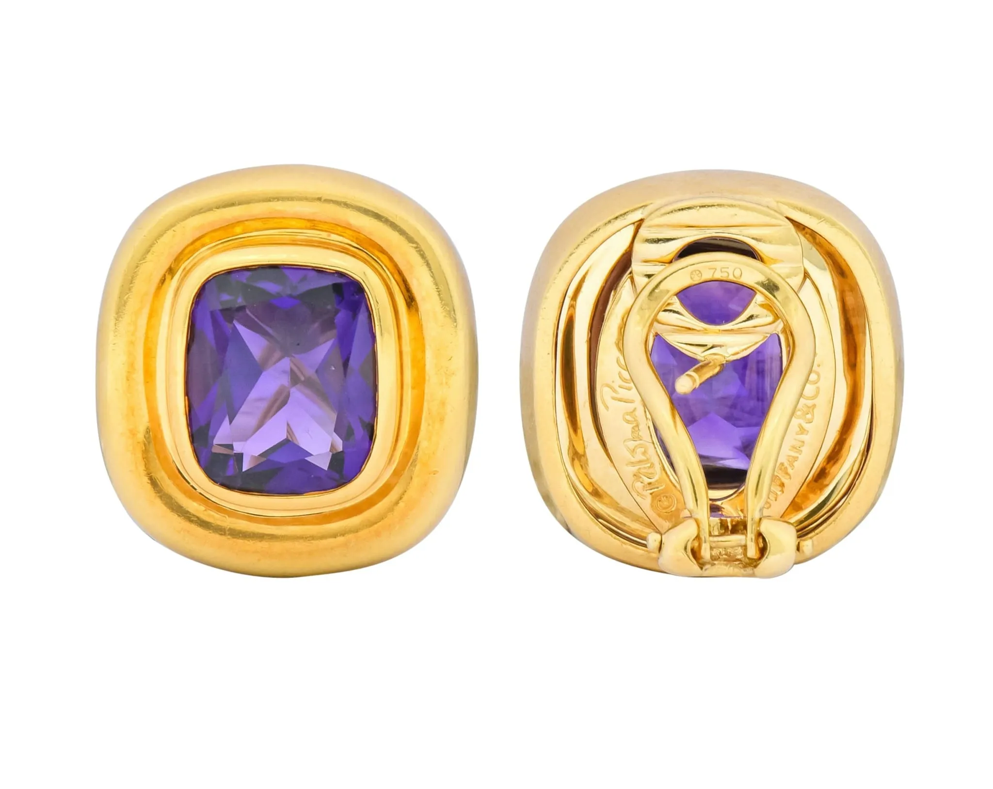 Paloma Picasso Tiffany & Co. Amethyst 18 Karat Gold Earrings Circa 1980