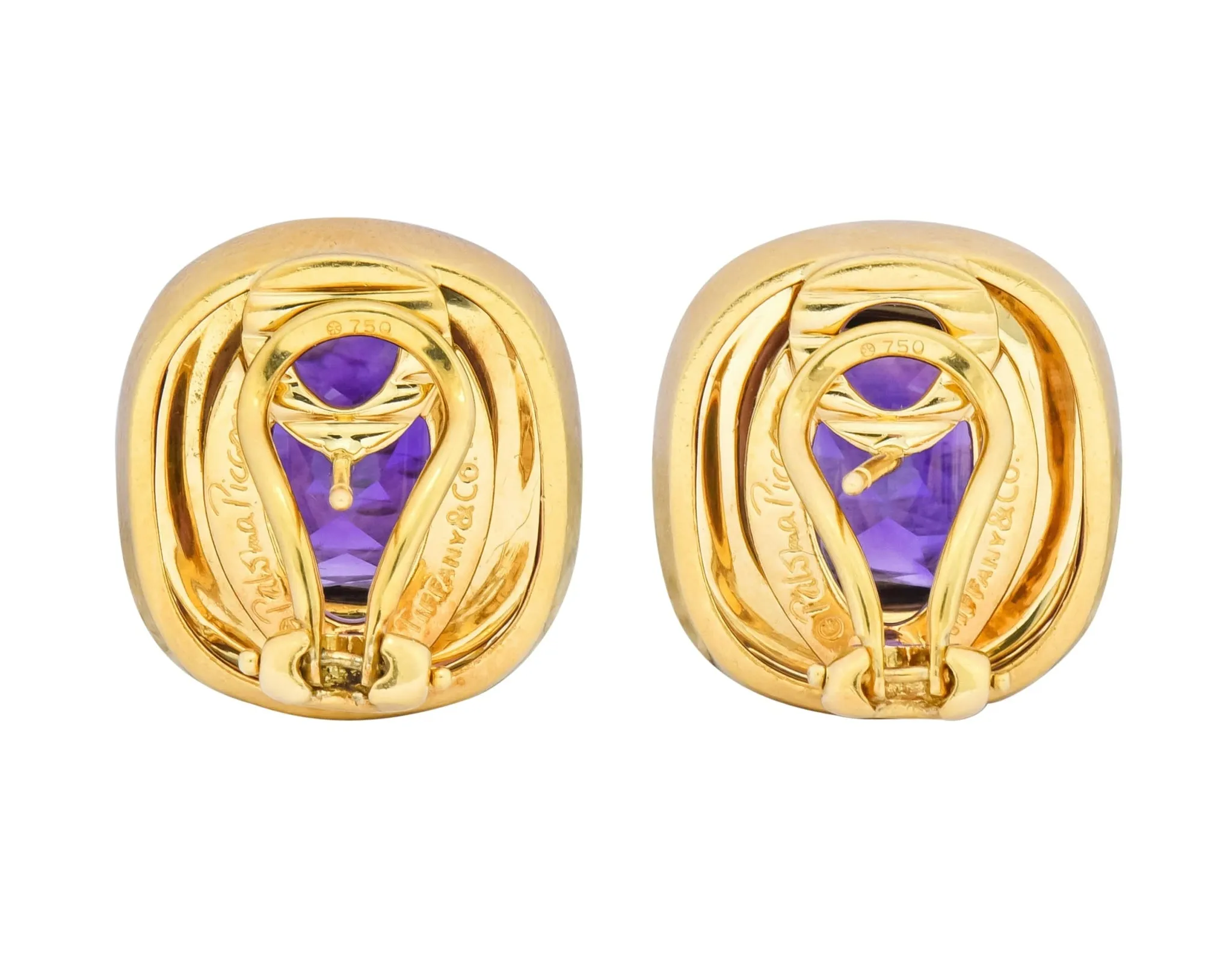 Paloma Picasso Tiffany & Co. Amethyst 18 Karat Gold Earrings Circa 1980