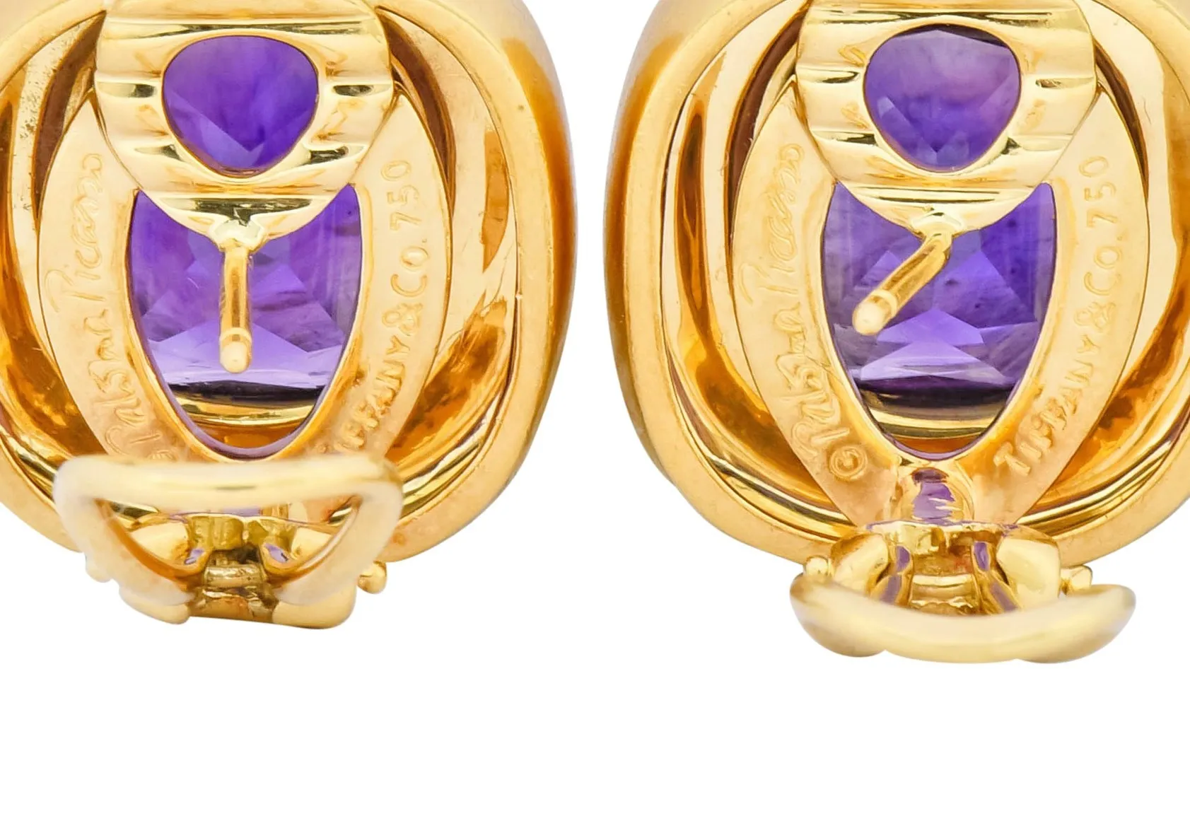 Paloma Picasso Tiffany & Co. Amethyst 18 Karat Gold Earrings Circa 1980