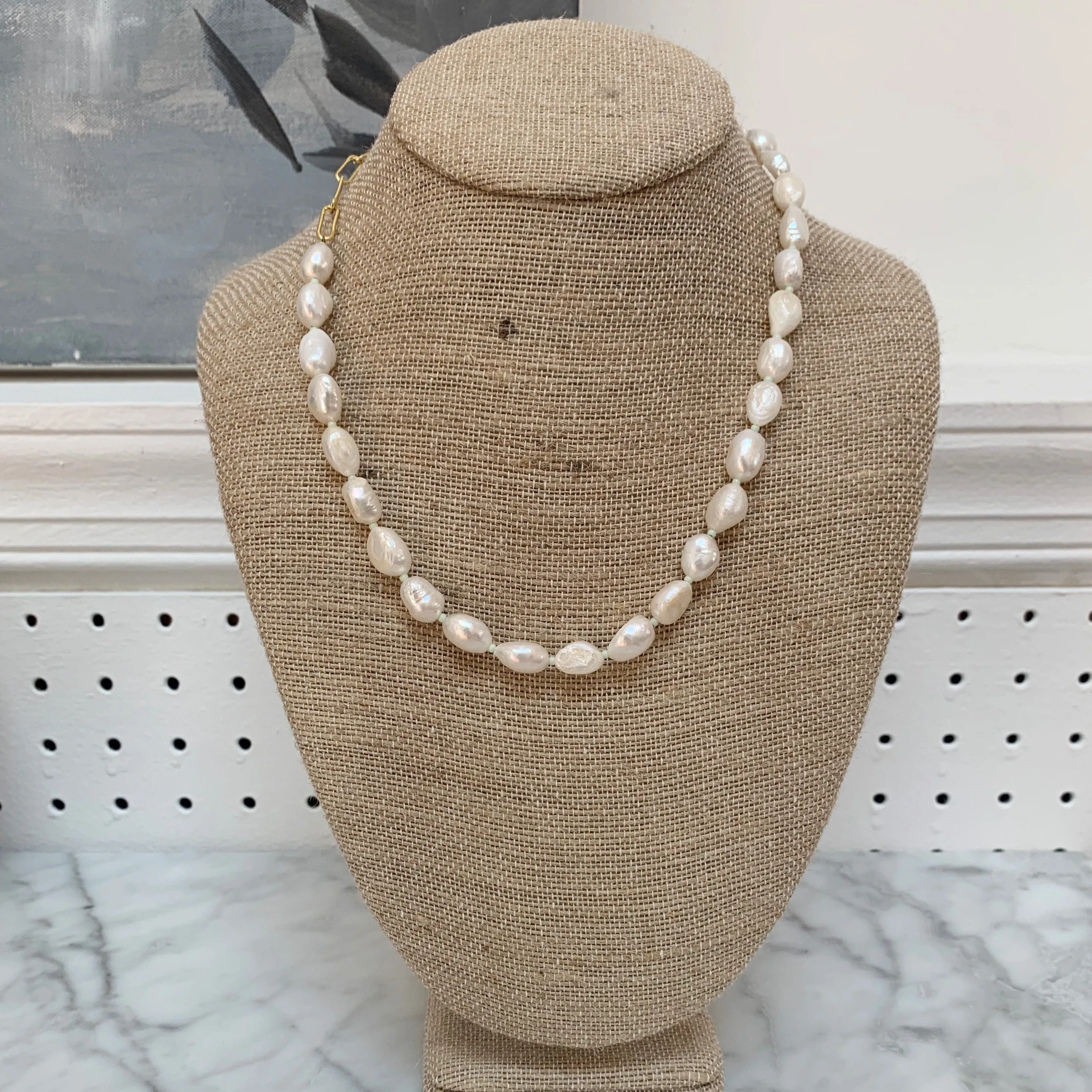 Pearl Glass Bead Necklace