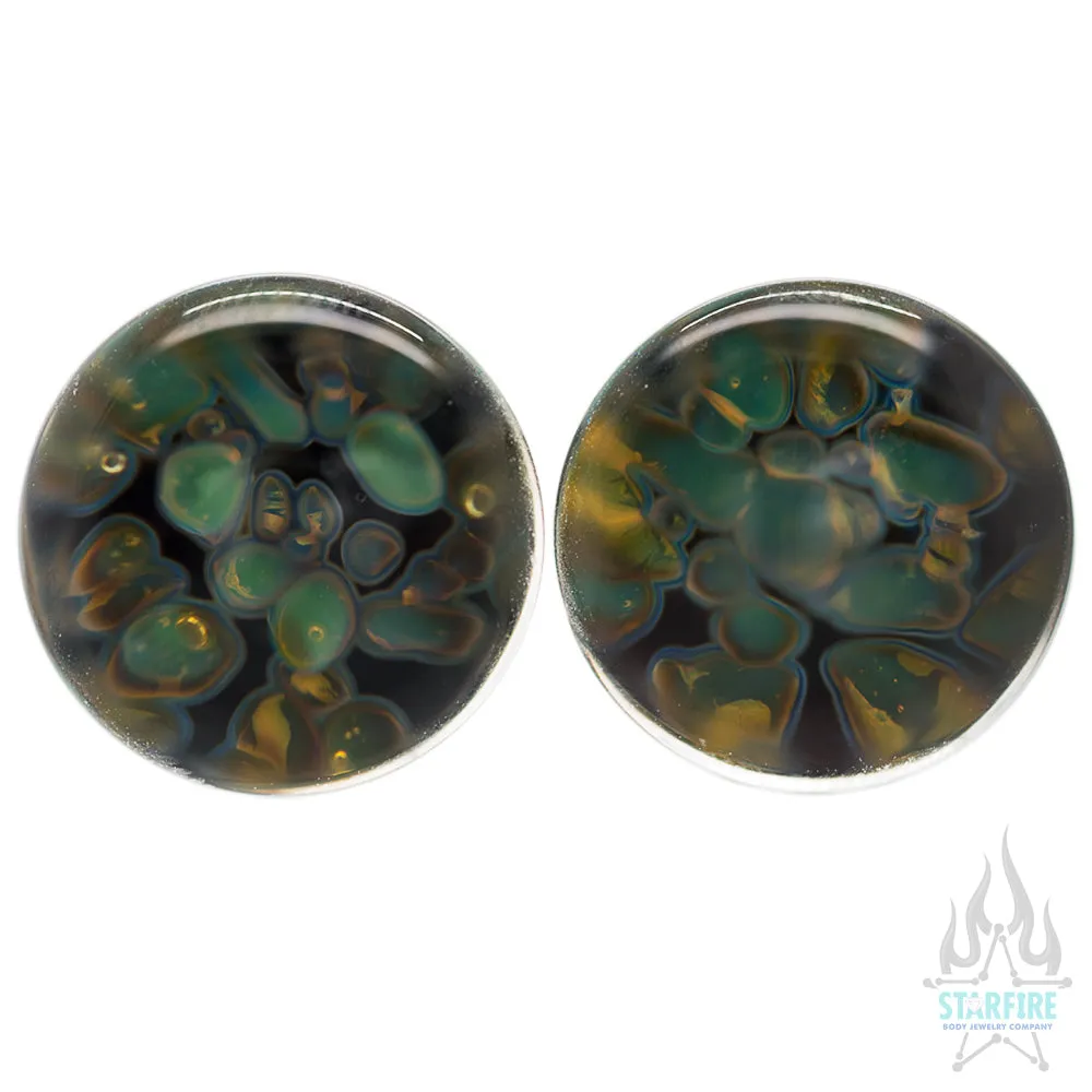 Pebble Glass Plugs - Moss