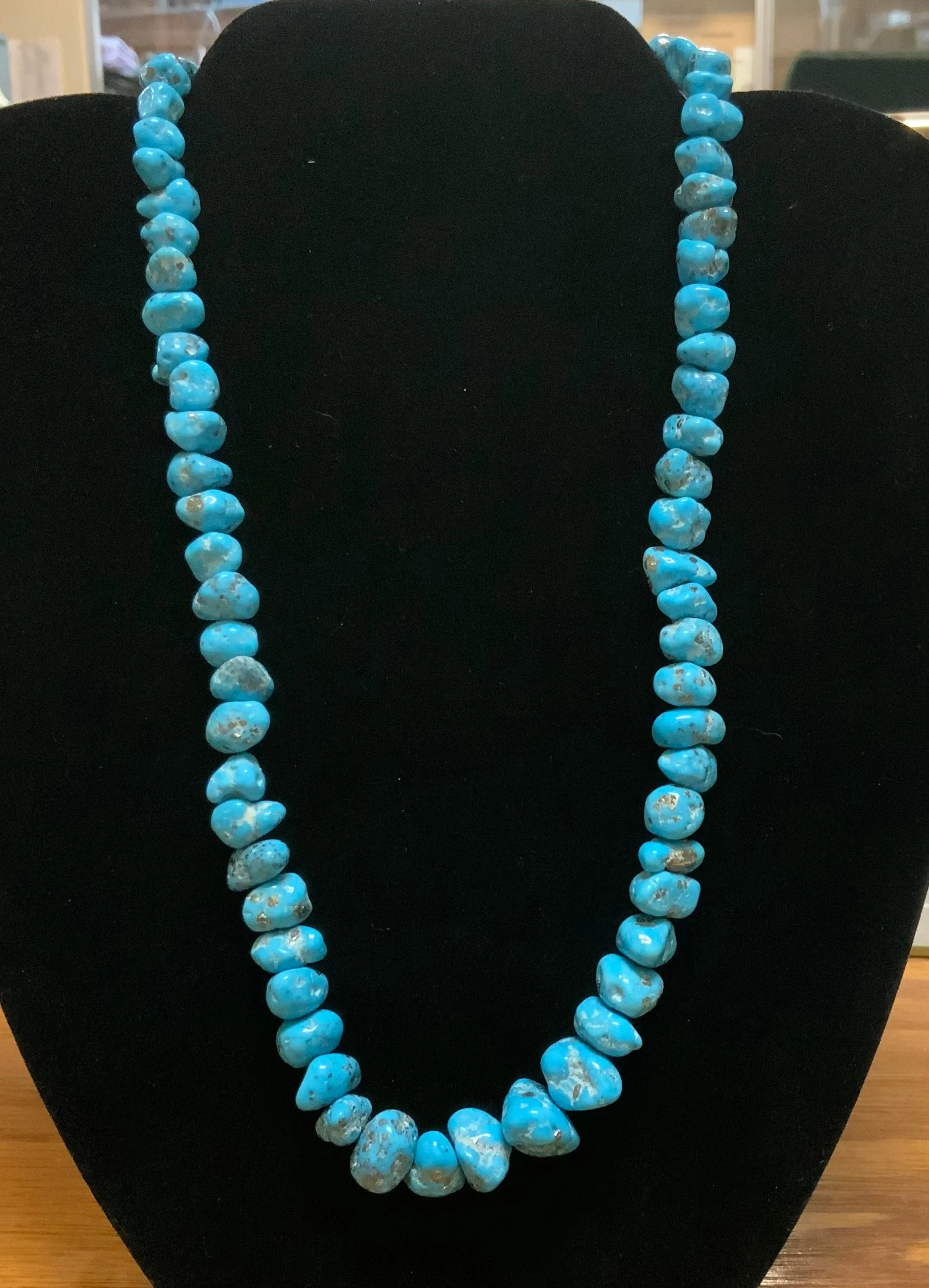 Persian style Turquoise stones in 18” necklace.  Finest quality stones, collectors piece A.S.  Z-1002