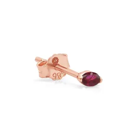 Pink Ruby Marquise Screw Back Earring