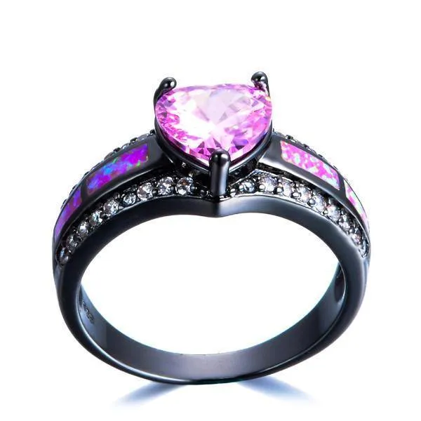 Pink Slocum Stone Opal Engagement Ring