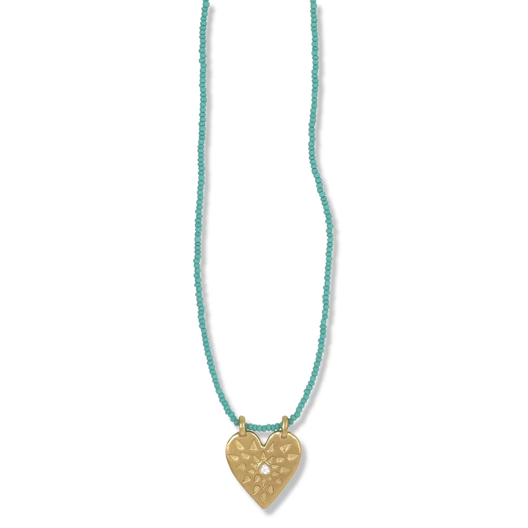 PORTIA NECKLACE IN GOLD ON TURQUOISE BEADS