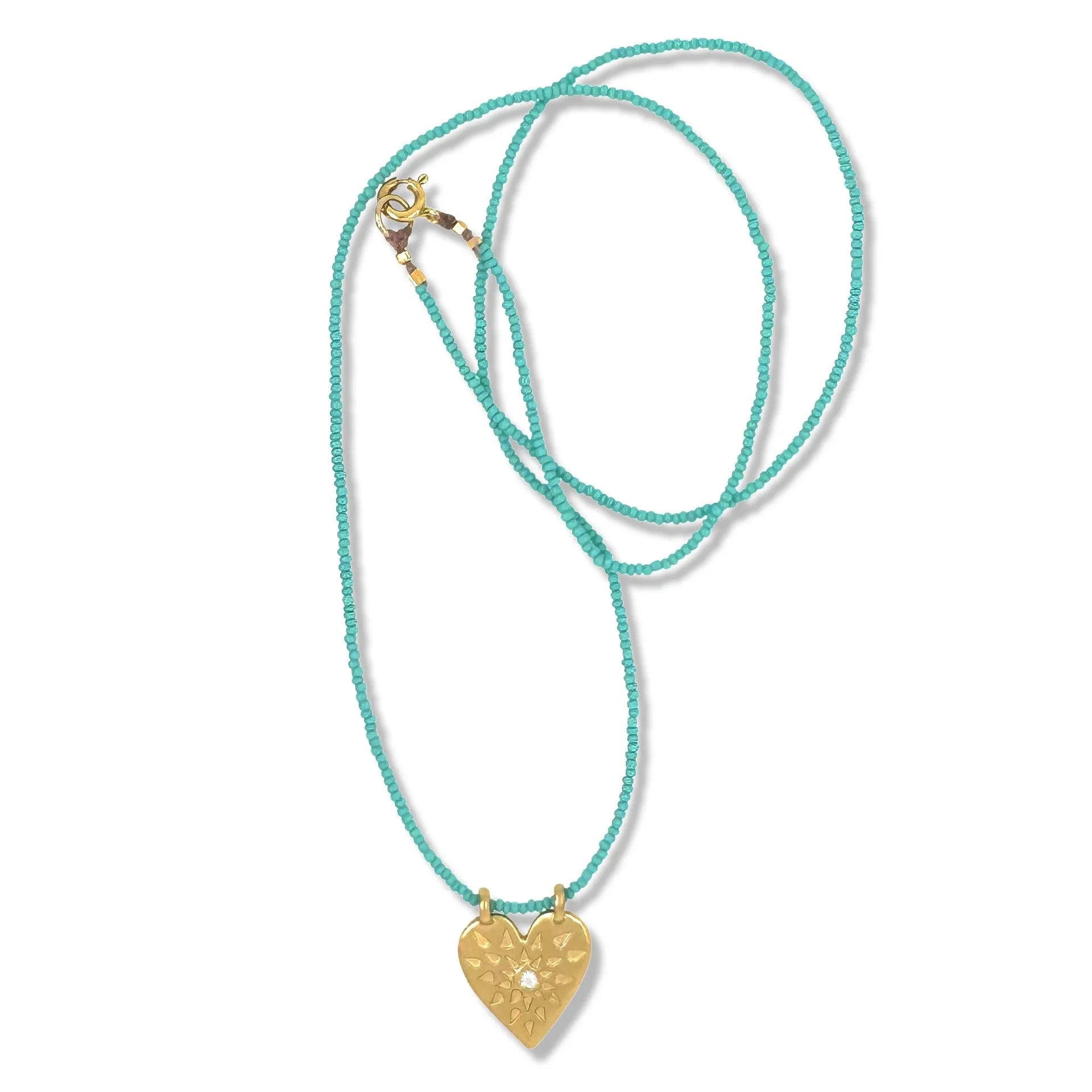 PORTIA NECKLACE IN GOLD ON TURQUOISE BEADS