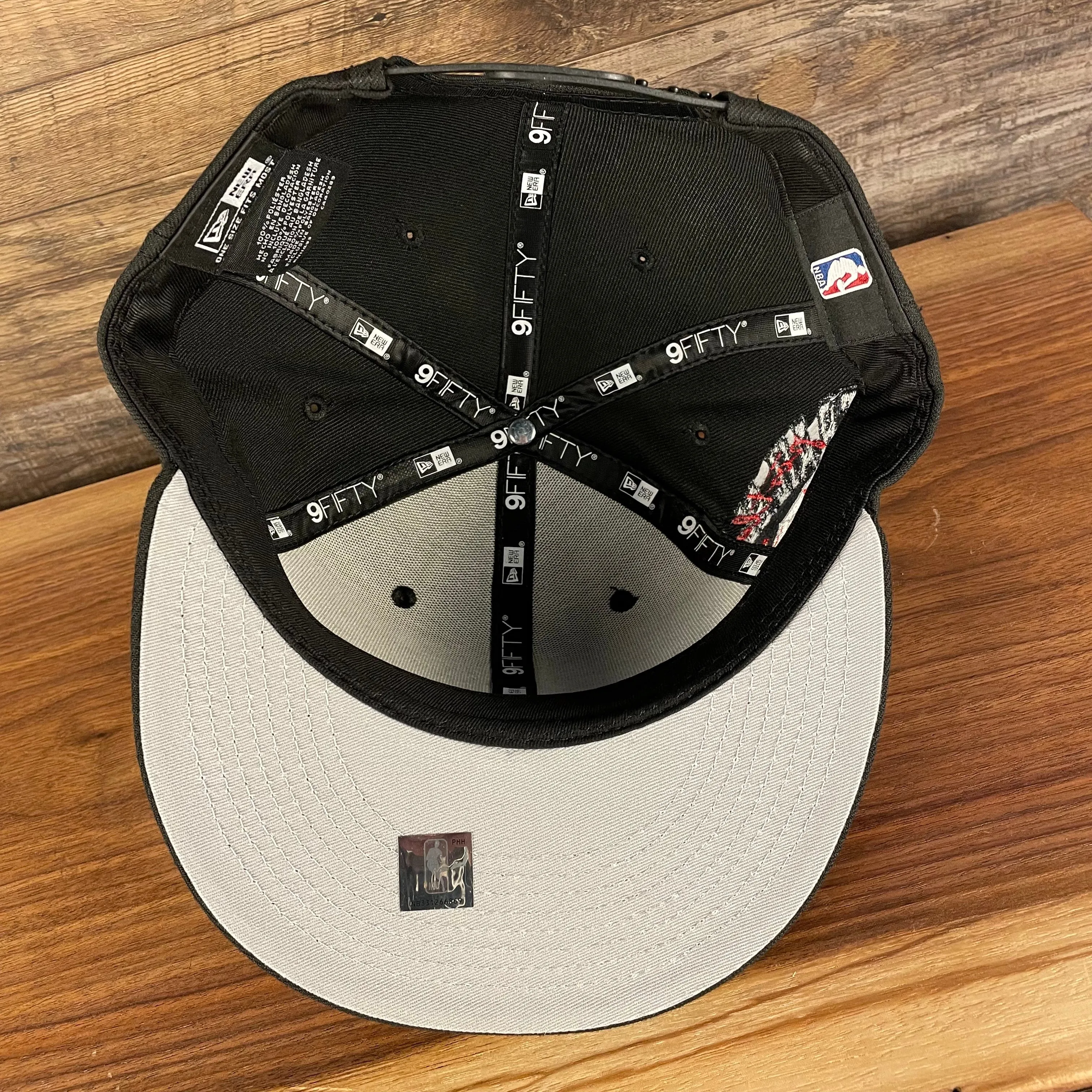 Portland Trail Blazers NBA 75th Anniversary Side Patch Gray Bottom Black 9Fifty Snapback Hat | Back Half