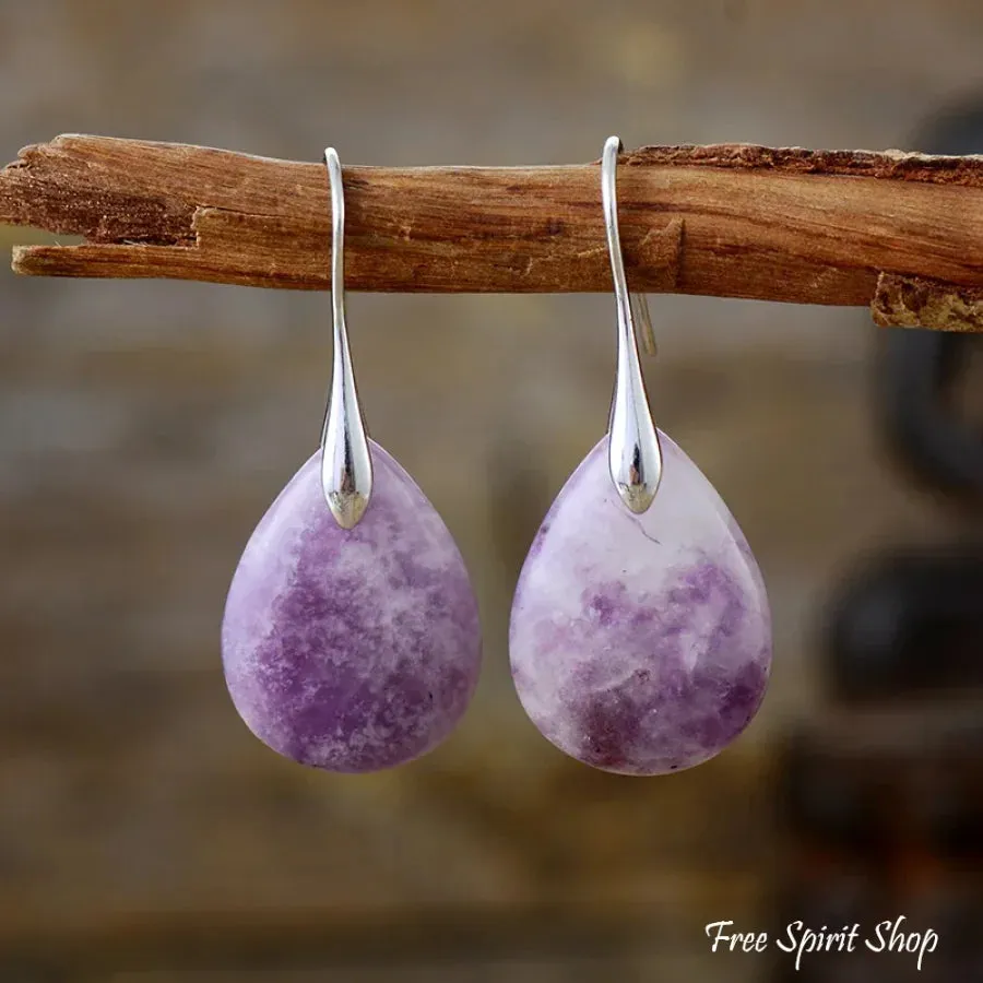 Purple Amethyst Water Drop Earrings