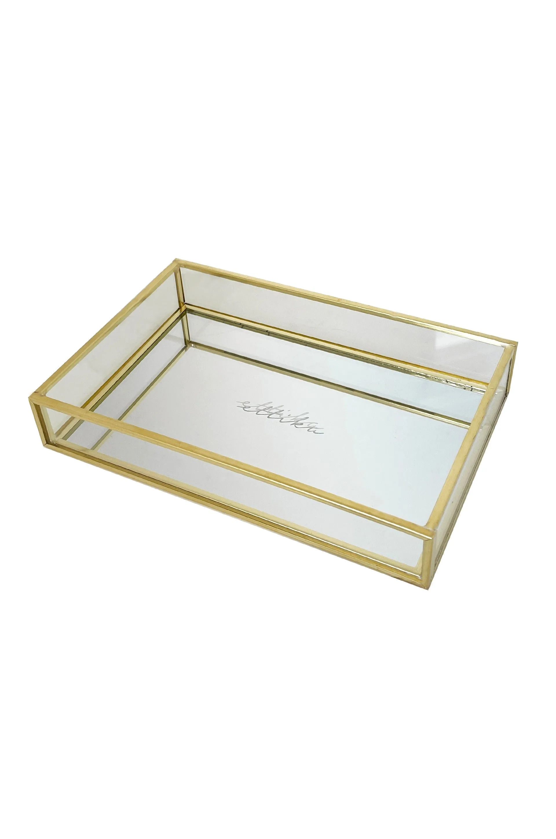 Rectangle Mirror Bottom Jewelry and Display Tray