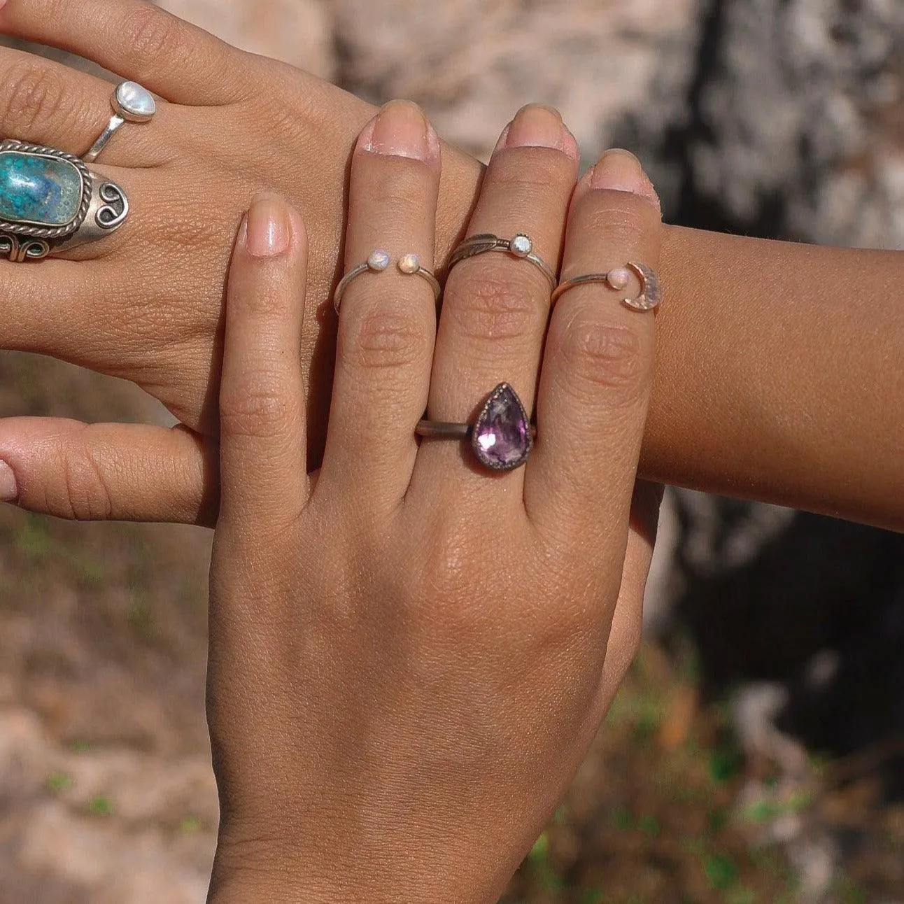 Recycled Copper and Amethyst Ring