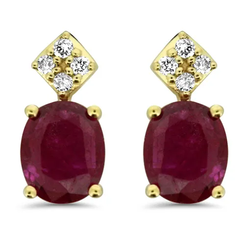 Ruby & Diamond Earrings