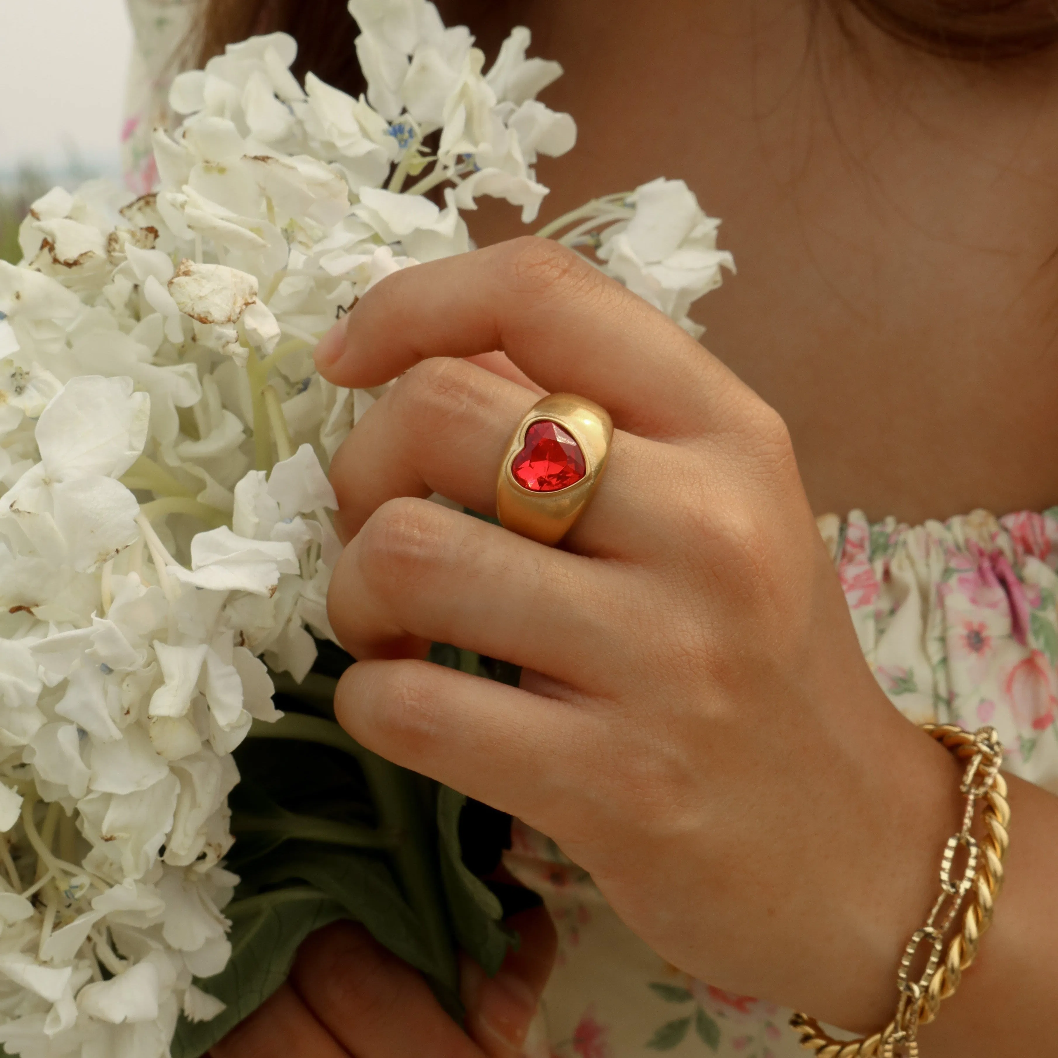 RUBY HEART RING