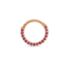 Ruby Studded Clicker Hoop