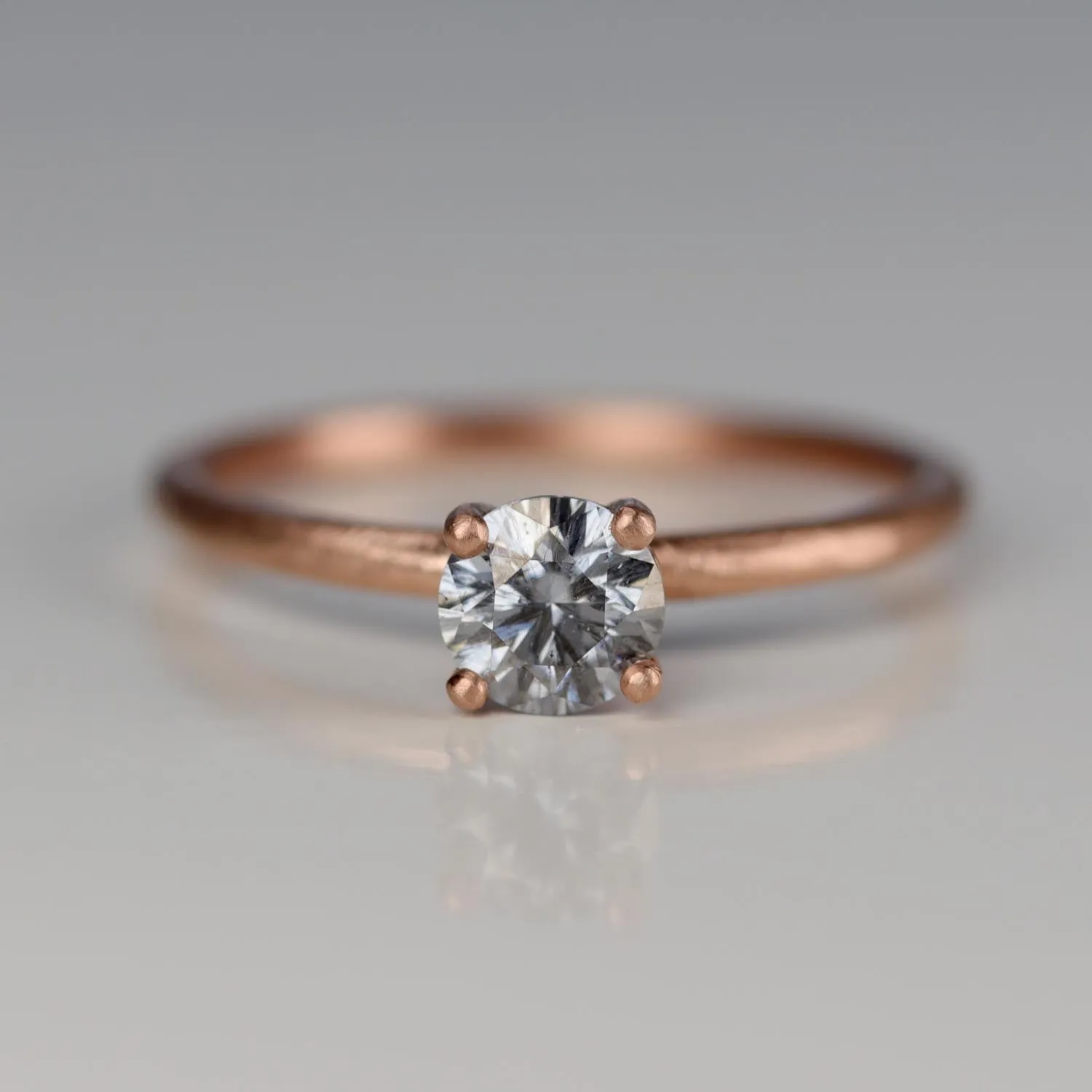 Salt & Pepper Moissanite Set in Rustic Basket Solitaire