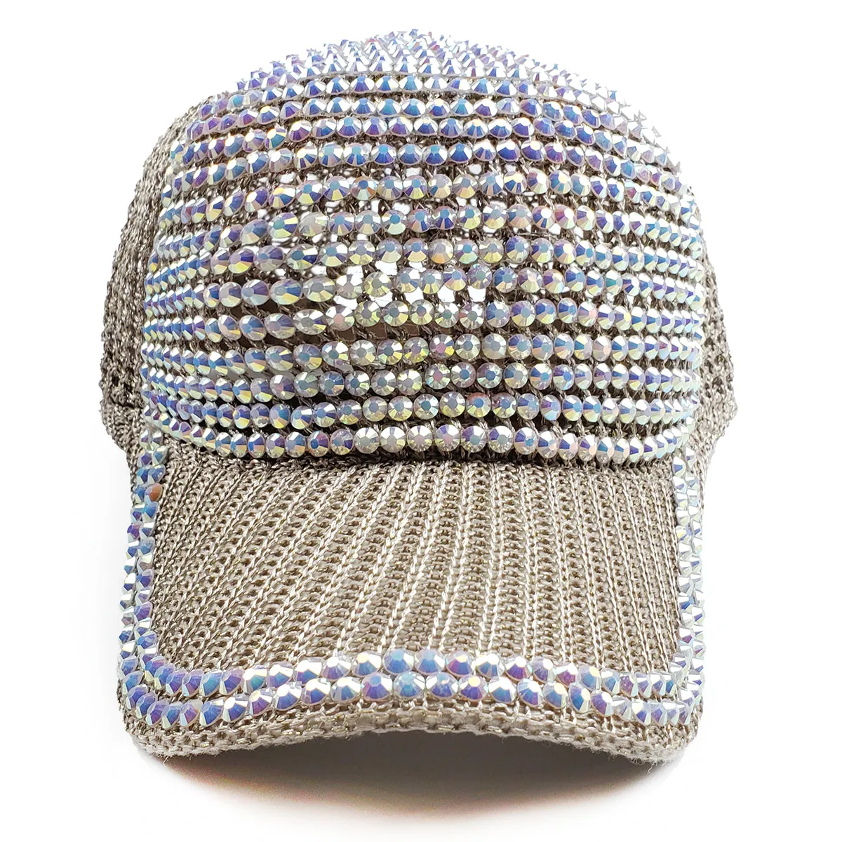 Scarlet Rhinestone Hat in Nude