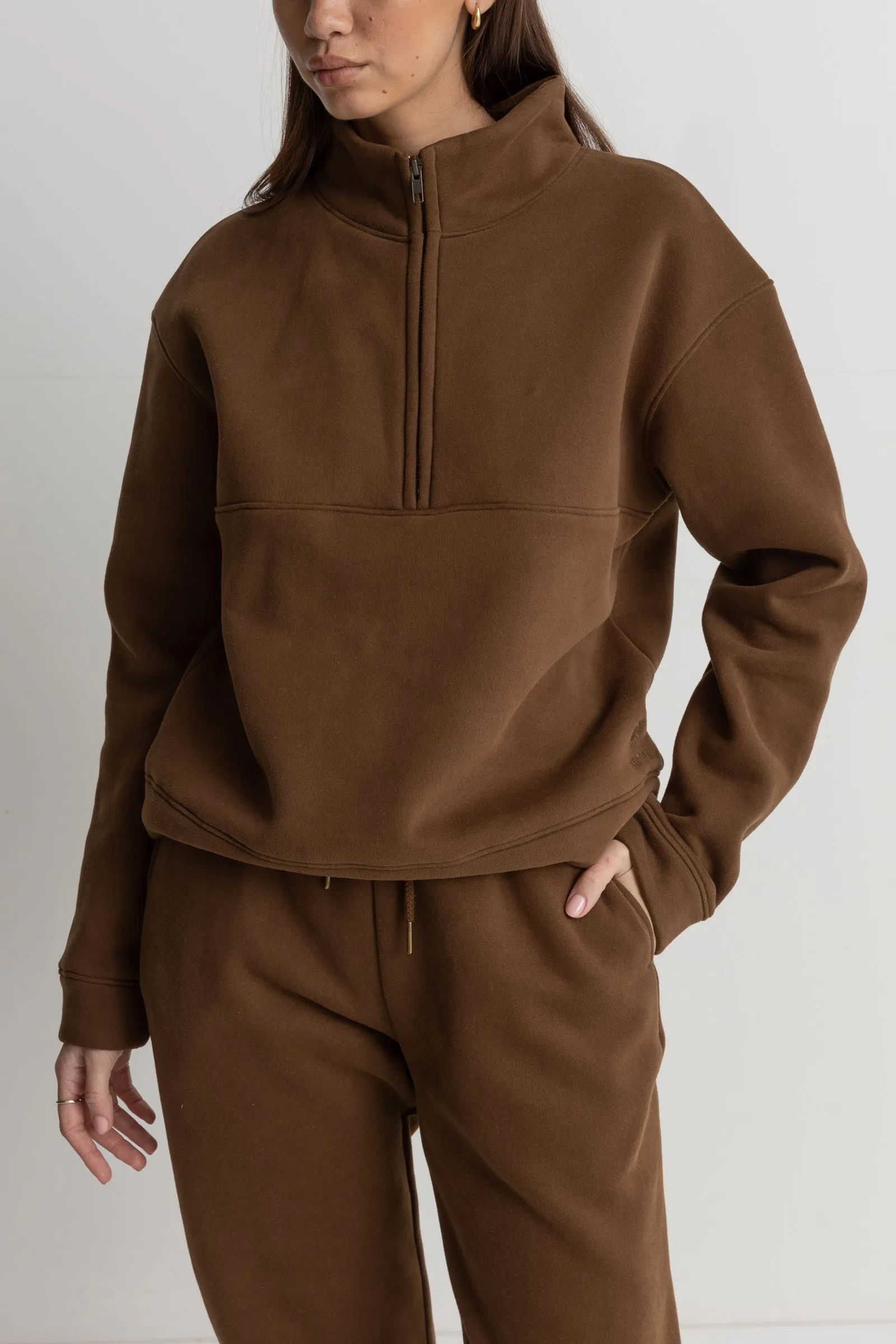 Shores 1/4 Zip Fleece Chocolate