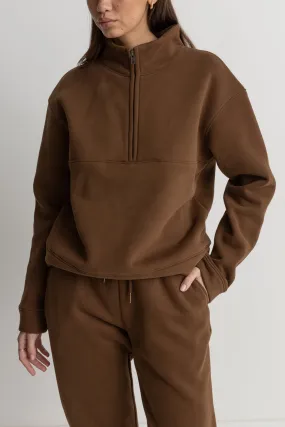 Shores 1/4 Zip Fleece Chocolate