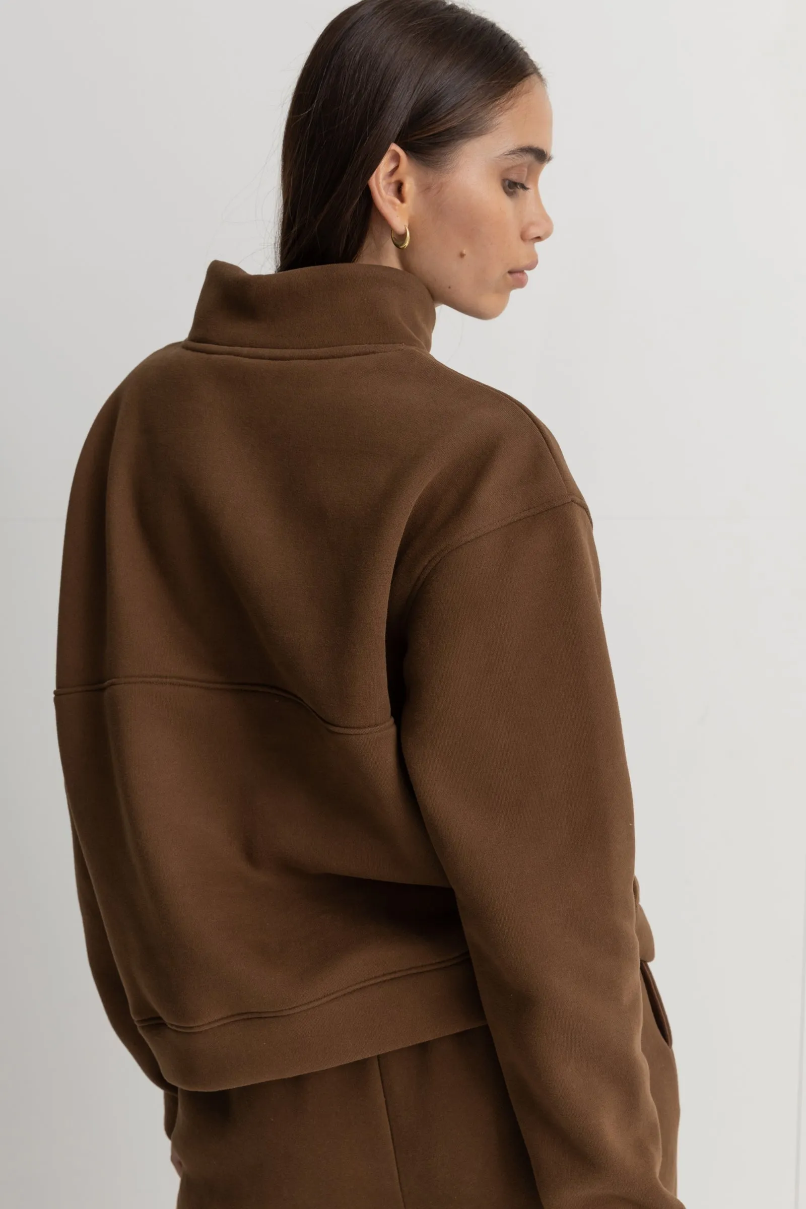 Shores 1/4 Zip Fleece Chocolate