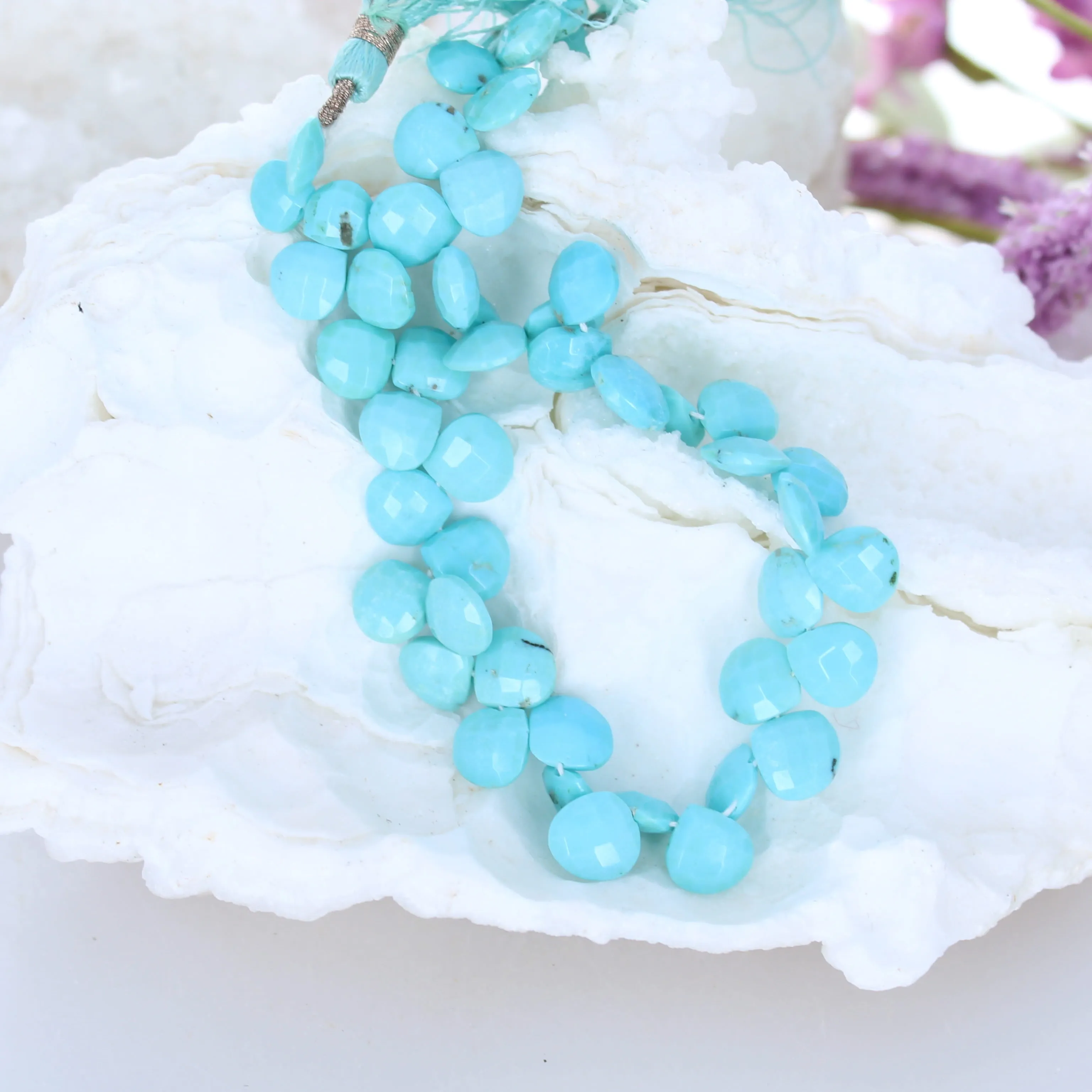 SLEEPING BEAUTY TURQUOISE Beads Briolettes 49 Pcs