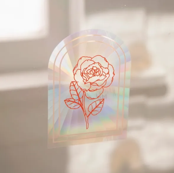 Sun Catcher Decal Rose Lines