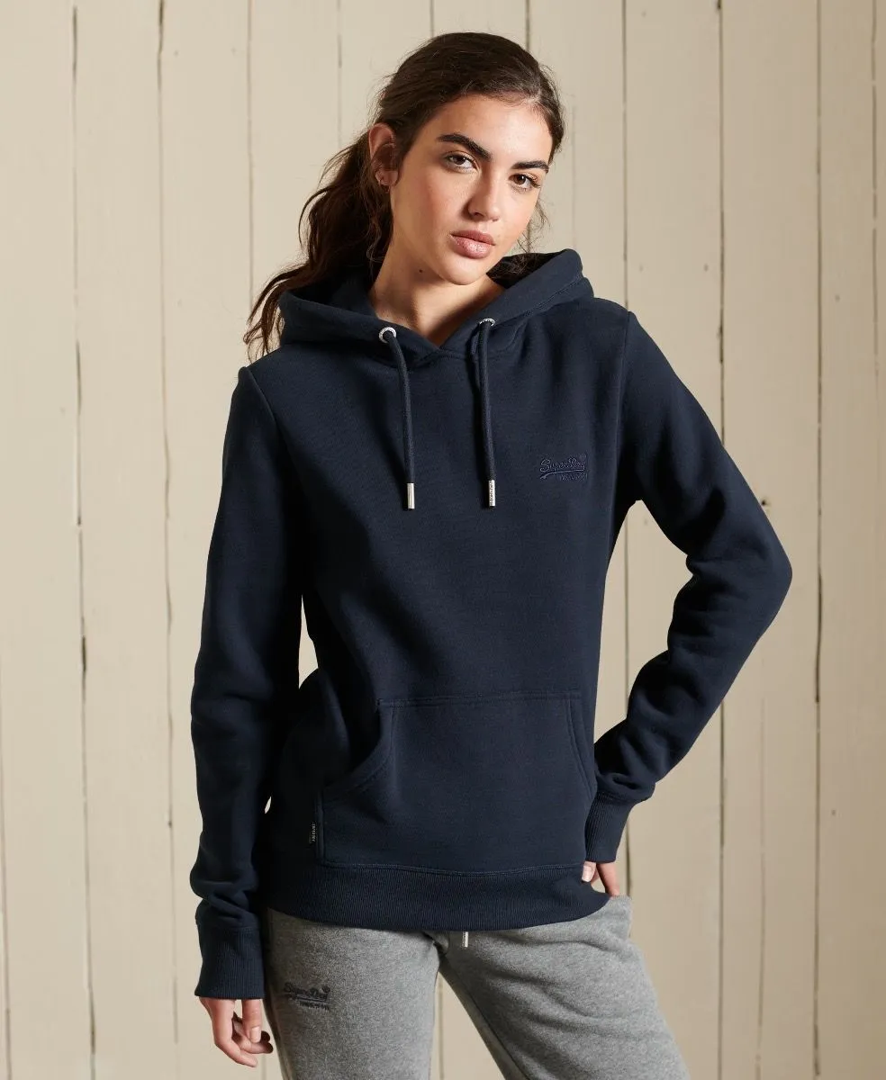 Superdry Womens Vintage Embroided Logo Hooded Sweatshirts Eclipse