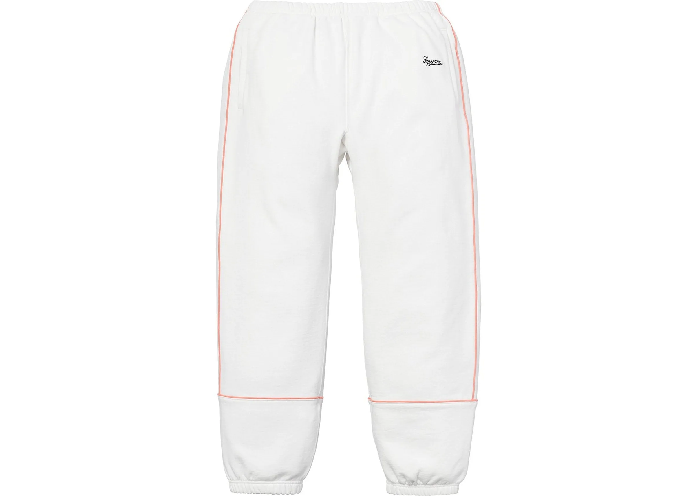 Supreme White Pipe Sweatpant